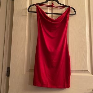 Red mini dress